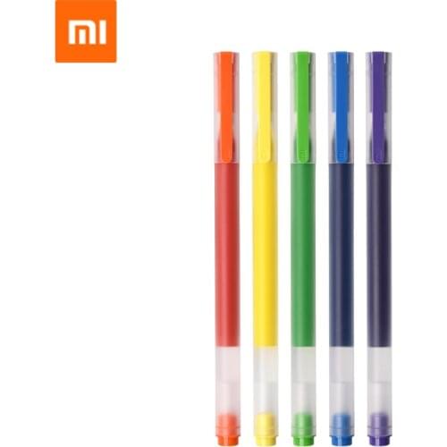 Original Xiaomi Super Capacity Gel Pen Colorful Pen Pigment Direct-jet Ink Long Writing Duration Frosted Pen Handle 0.5mm Nib