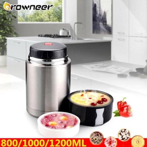 800ML/1000ML/1200ML Large Capacity Double Layer Stainless Steel Portable Lunch Bento Box Vacuum Flasks Food Soup Containers