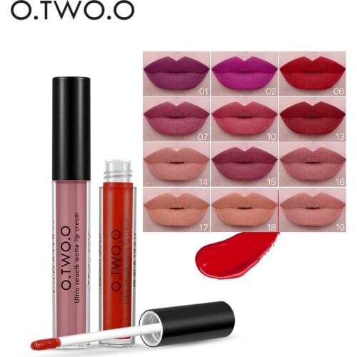 O.TWO.O Silk Velvet Liquid Lipstick Matte Lip Gloss Waterproof Long Lasting Lip Makeup Soft Texture Sexy Woman Nude Lip Stick