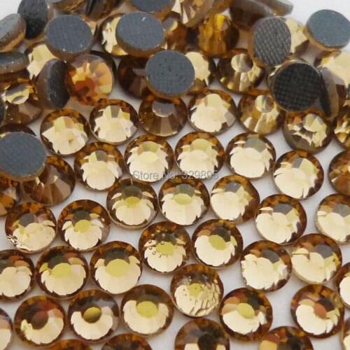 SS6-SS40 Colorado Topaz DMC HotFix Rhinestones Flatback Glass Iron-on Stone For garment shoes bags scarf nail jeans Decorations
