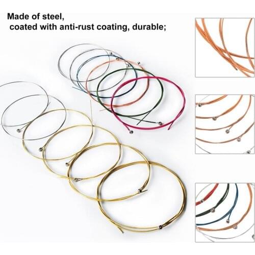 1Set Guitar Strings Ultra Thin Anti-corrosion Copper Strings Portable Premium Acoustic Guitar Instrument Strings for Replacement
