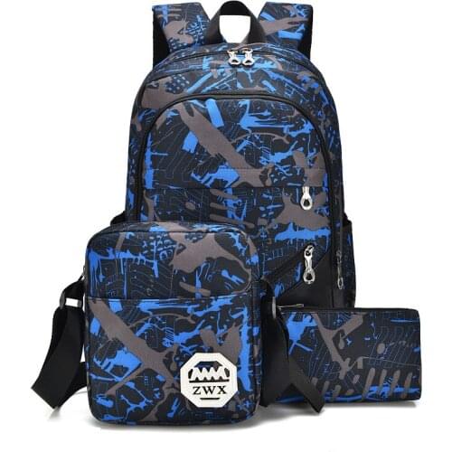 ZHIERNA Shoulder Bag Girls Backpack 3pcs /set Boys Camouflage Ladies Waterproof Durable Travel Casual Backpack Combination