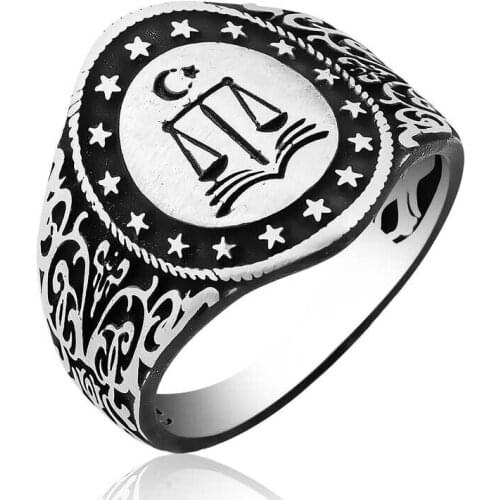 Tevuli 925 Sterling Silver Justice Scale Male Ring