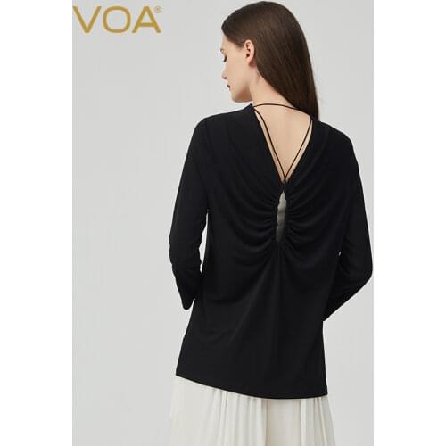 VOA silk knitted double-sided twist anti-wrinkle hollow drawstring lace-up sunscreen solid loose fashion cardigan jacket WE119