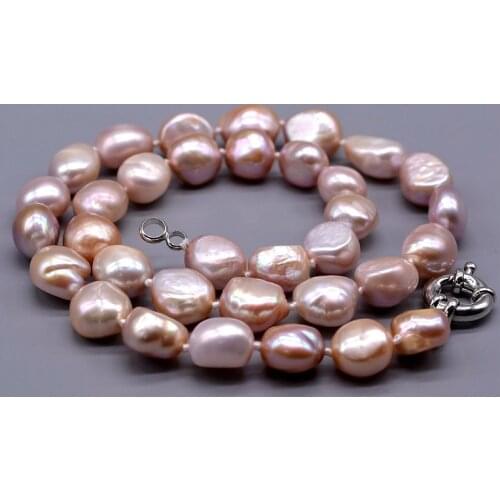 Baroque necklace, natural pearls in purple, simple beaded necklace for women, free shipping