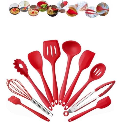 10 Pcs Heat Resistant Nonstick Kitchenware Cookware Set Spatula Egg Beaters Shovel Spoon Soup Kitchen Utensils Kit Cooking Tools