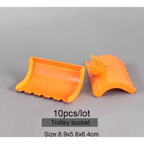 2pcs/lot Big Bricks Parts Trolley bucket Building Blocks DIY Creative STEAM Children Toy Blocks Parts for Kid