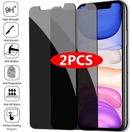 2PACK Privacy Screen Protector for iPhone 11 12 Pro Max 12mini Anti-spy Glass for iPhone XS MAX XR SE2020 6S 7 8 Plus Protect
