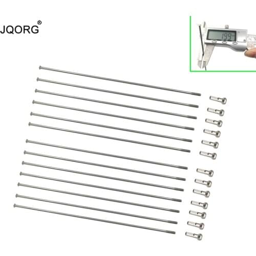 32 Pieces A Lot 14 Gauge Diameter 2.0mm Sliver Color Straight Pull Mountain Bike Spokes 304 Stainless Steel Round Body MTB Spoke