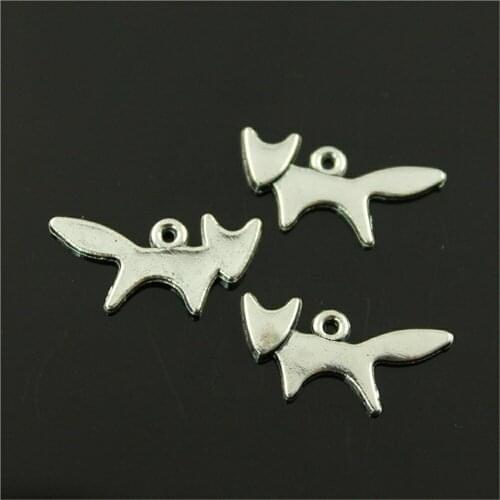 40pcs Animal Fox Pendant Charms For Jewelry Making Charm Little Fox 3 Colors Antique Bronze Antique Fox Charms 10x20mm