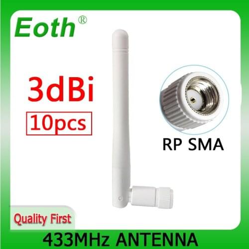10pcs 433MHz antenna 3dBi RP-SMA Connector antenne 433 mhz waterproof directional antena wireless Lorawan antennas watermeter