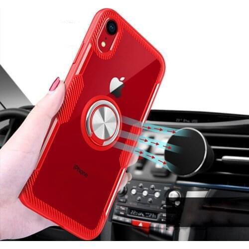 Application for Apple 11 XR 6S Phone Ring Buckle Shell for IPhone7/8plus Transparent Support Xsmax Shatter-Resistant Jacket