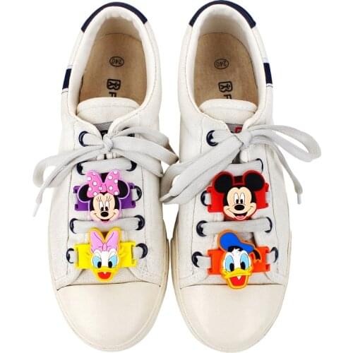 Disney Cartoon Shoelaces Buckle Shoelace Winder Silicone Buckle Shoelaces Accessories DIY Sneaker Kits Shoe Decorations