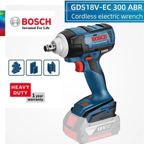 Bosch 18v Brushless Electric Wrench GDS 18V-EC 300 ABR Professional Electric Tool 300.Nm Impact Electric Wrench Bare Metal Tool