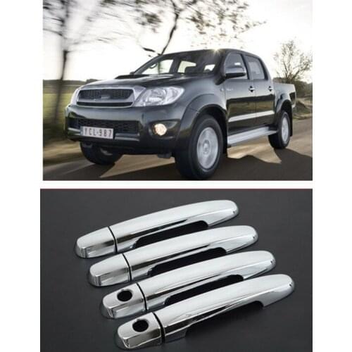 FUNDUOO For TOYOTA HILUX / VIGO SR5 MK6 PICKUP 2005-2014 New Chrome Door Handle Cover Trim Sticker With Passenger Side Keyhole