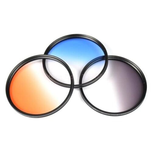 55mm graduated gradual grey ND4+blue+orange+Red Len filter for 55mm Lens DSLR Camera 18-55mm 55-250mm 55-200mm lens