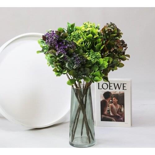 Simulation plant single oil painting hydrangea ins indoor home living room bottle flower restaurant partition flower arrangement