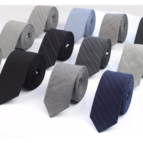 Commercial Luxury 100% Wool Tie Classical Color Black Grey Necktie Mens Fashion Neckties Designer Handmade European Style Ties