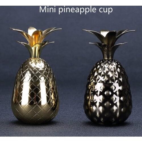 80-100ml Creative Pineapple Cup Stainless Steel Cocktail Cup Mug Bartender Molecular Cup Metal Shot Wine Glass Drinking Tool