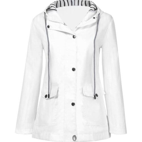 Stripe Button Women Vests Keep Warm Thickening Windproof Ladies Rain Jacket Autumn Winter Outdoor Waterproof Soft Femme Raincoat