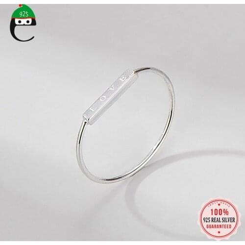 ElfoPlataSi Real 925 Sterling Silver Fashion Romantic Love Finger Ring Size 6 8 For Women Men Wedding Mothers Day Jewelry DD804