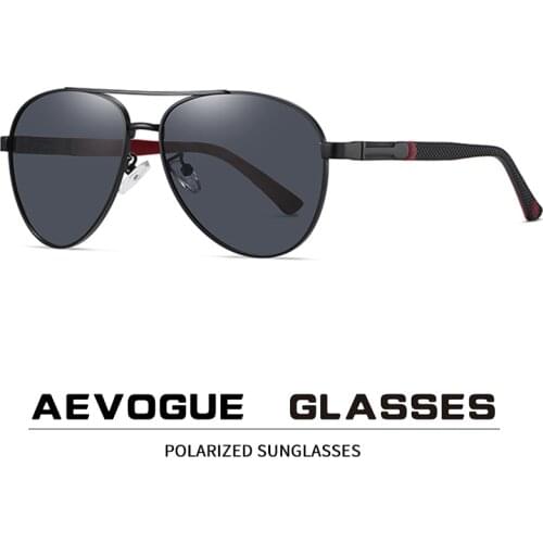 AEVOGUE Polarized Sunglasses Glass Men Double Beam Large Frame UV400 AE1018