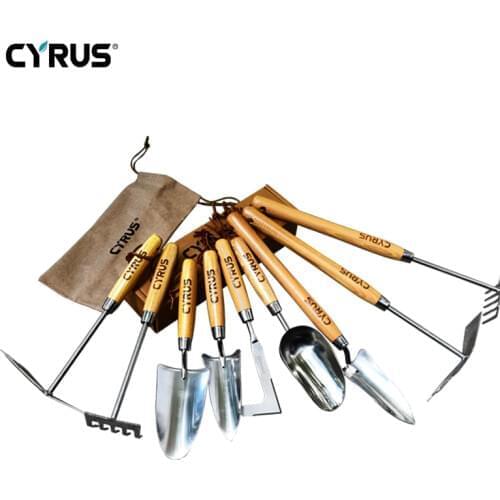 British Design Garden Tools Set Cultivating Planting Trowel Cultivator Shovels Spades Carbon Steel Wood Handle Transplanter