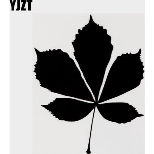 YJZT 11.1CM×13.6CM For Chestnut Leaf Silhouette Vinyl Car Sticker Decal Black/Silver 18B-0294