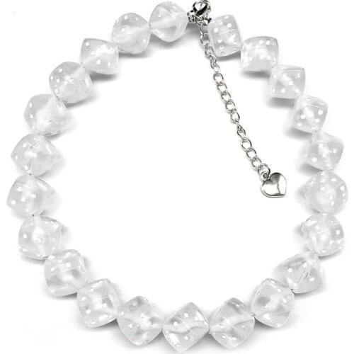New Colorful Acrylic Dice Beads Stretch Choker Funny Game Lucky Dice Necklace Women Fashion Jewerly