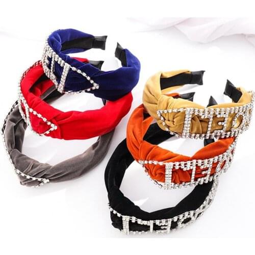 Women Girl Hair Hoop headband Simple ANGEL Letter Rhinestone Sparkling Headbands Head Band Jewelry Hairbands Hair Hoops Headwear
