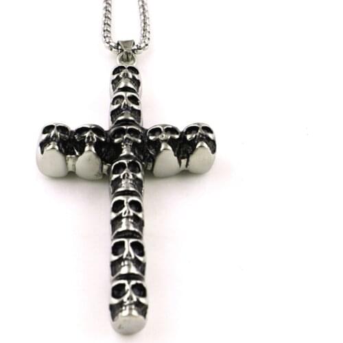 Pendant Necklace For Women Men Gothic Style Cross Made From Skull Skeleton Personality Design Jewelry Provide Dropshipping