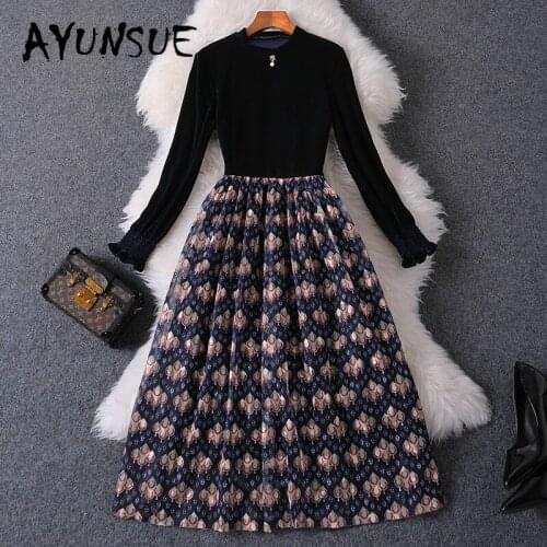 Dress Women Clothes 2020 Print Party Dress Vintage Spring Autumn Women Dress Elegant Vestidos Robe Femme 87706 YY2500