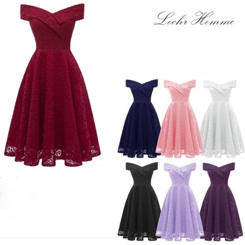 Wedding Party Dresses Summer 2020 Short Lace Off The Shoulder V-Neck A-Line Bridesmaid Dresses Cocktail Dress Dress For Girls