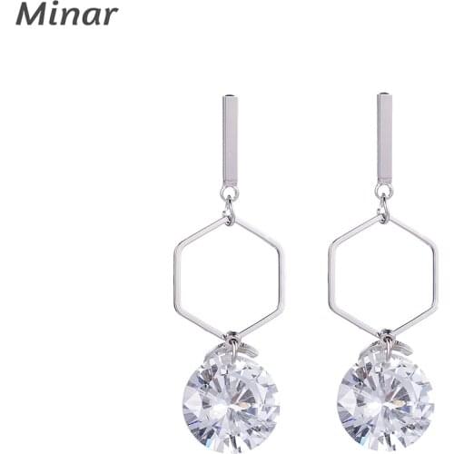 Luxury CZ Zircon Big Circle Pendant Earrings For Women Girls Shiny Round Cone Long Drop Earrings Wedding Party Jewelry