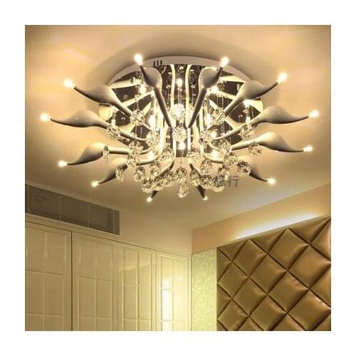 LED 30W swan 12 light ceiling light Modern/Contemporary Crystal / LED Chrome Metal Flush Mount 110-240v Size:85*85*32cm