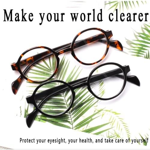Round male and lady reading glasses plastic frame spring hinge fashionable reading glasses