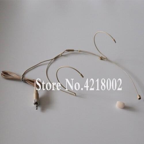 Screw Thread Lock 3.5 mm Stereo Plug Head Double Earhook Headset Microphone Head-Mounted Mike For Sennheiser Wireless BodyPack
