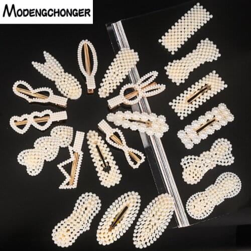 2019 New Ins Fashion For Women Girls Elegant Pearls Hair Clips Sweet Headwear Hair Ornament Hairpins Barrettes Hair Accessories