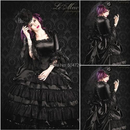 R-104 19 century Vintage costume Victorian Gothic Lolita/Civil War Southern Belle Ball Halloween dresses Sz US 6-26