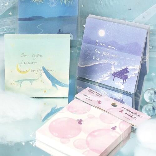 100Sheets/ Sky Piano Fireworks Loose Leaf Paper Writing Memo Pad Message Notes Decorative Notepad StudenStationery Office Supply