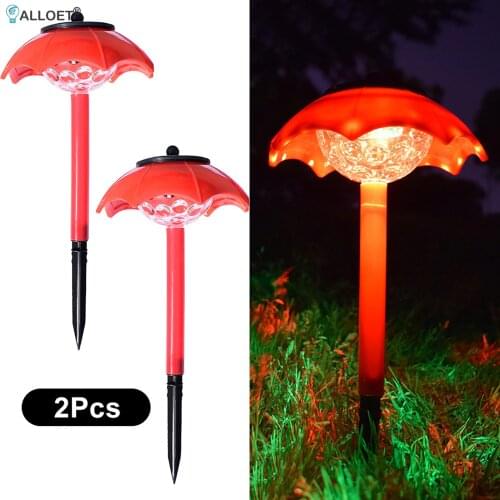 2pcs Solar Lights LED Outdoor Garden Stake Light IP65 Waterproof Solar Powered Landscape Decorative Umbrella Lighting