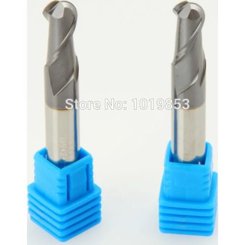 3pcs SLONS S200-R4x8x60L HRC50 8mm shank diameter BALL NOSE tungsten carbide end mill milling cutter for steel or cast iron