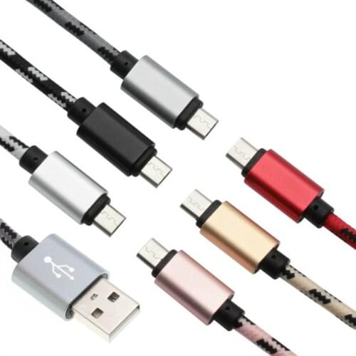 300pcs/lot 0.25M 1M 2M 3M Fabric USB Micro Cable for HTC &Samsung Galaxy S7 S6 S5& Nokia& LG &Sony