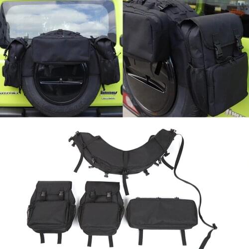4*Black Car Spare Tire Storage Bag Cargo Organiser Kit For Suzuki Jimny 2019-20