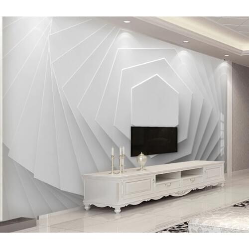 Abstract Hexagon Geometry Wallpaper Murals 3d Wall Photo Mural for Living Room Sofa Background 3d Geometry Wall paper Murals
