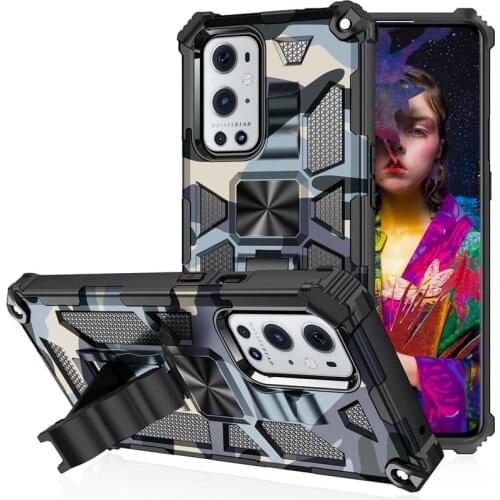 Magnetic Car Ring Built-in Kickstand Case For Oneplus Nord N10 5G PC+TPU Military Shock Proof Cover For One Plus 9 Pro Nord N100