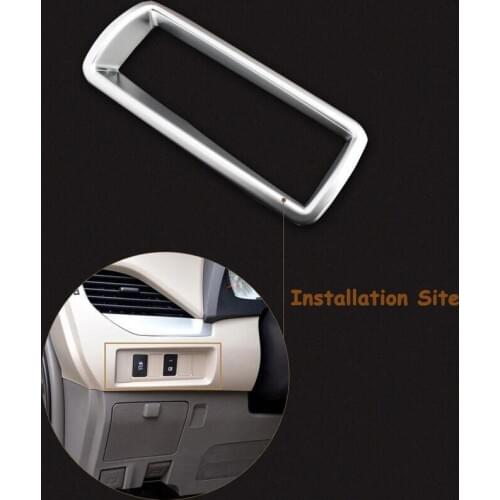 Free Shipping 1PCS Chromed ABS Plastic Interior Headlight Switch Buttom Cover Trim For Toyota Sienna 2011-16