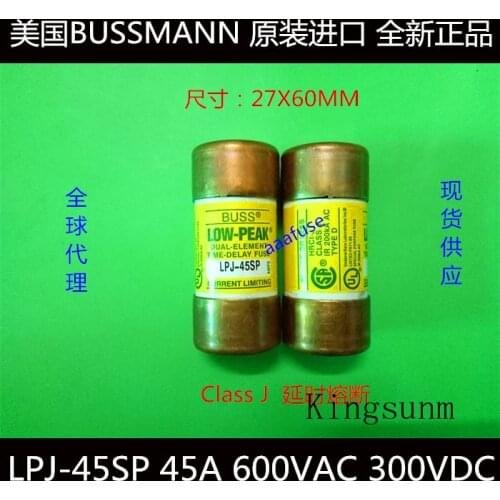 Free shipping 5pcs LPJ-45SP delay fuse 27X60MM BUSS LOW PEAK genuine 45A600V