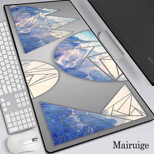 Blue White Polygon RGB Large Gaming Mouse Pad Colorful Mouse Mat Keyboard Table Desk Mat for CSGO Notebook Laptop Gamer Mousepad