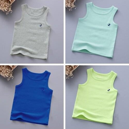Baby Tops Children Vest Boys Girls Summer T Shirts Sleeveless Tank Solid Toddler Tees T-Shirt